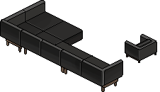 블랙 롱 소파